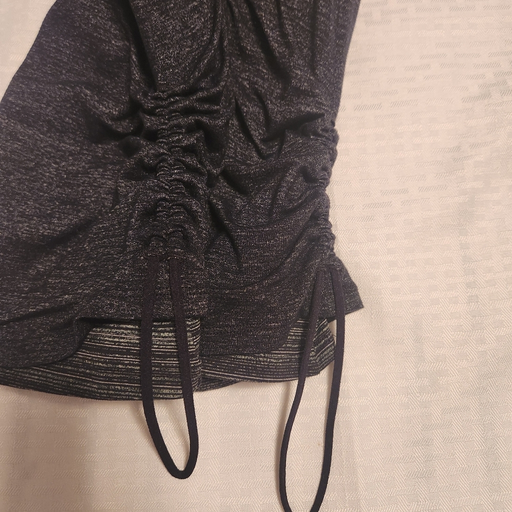 Two Athleta Royal Pigeon Layered Cinch Side Yoga Racer Back Tank Tops sz M - Picture 6 of 12